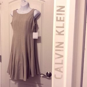 CK A-line dress in Sand, 6 Petite NEW